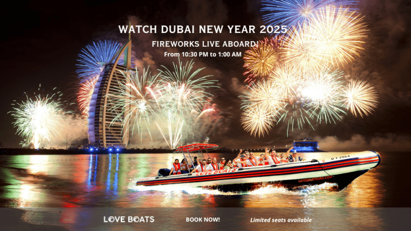 New Year’s Eve Fireworks Show at Love Boats Cruise in Dubai – Boat Tours and Cruises