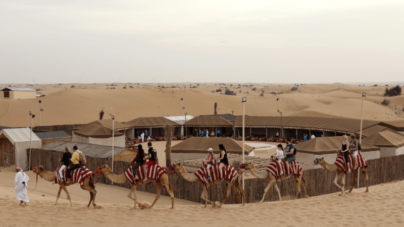 Premium Red Dunes Safari with Camel Ride & 3 Cuisines at Al Khayma Camp – Desert safaris