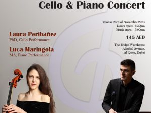 Soulful Melodies: Cello & Piano Concert at The Fridge Warehouse in Dubai Classical Events