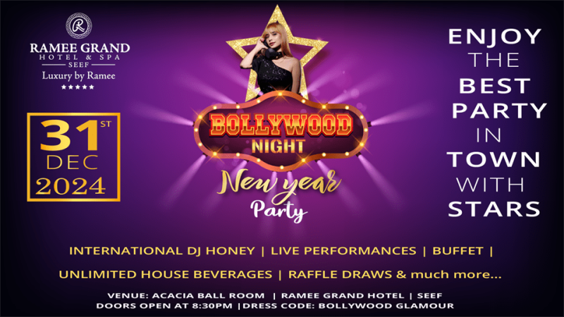 Bollywood Night – New Years Party at Ramee Grand Hotel – New Years Eve Events