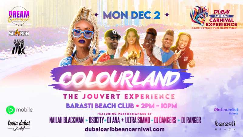 Dubai Caribbean Carnival Presents Colourland Dubai -The Jouvert Experience – Nightlife