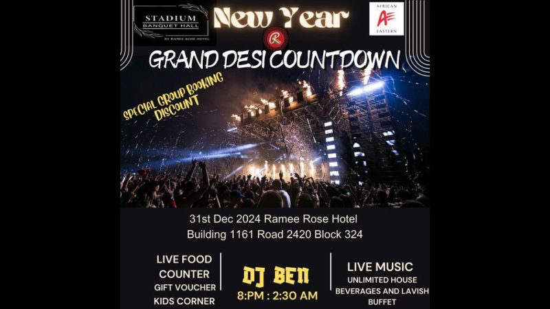 Grand Desi Countdown – New Years Eve Events