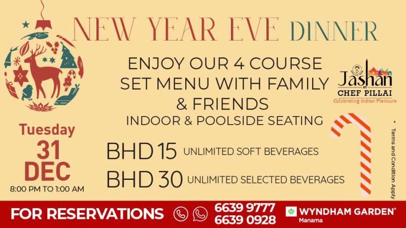 New Year’s Eve Dinner at Jashan by Chef Pillai – Christmas Events