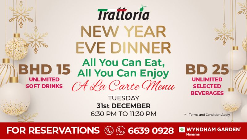 Trattoria NYE Dinner – New Years Eve Events